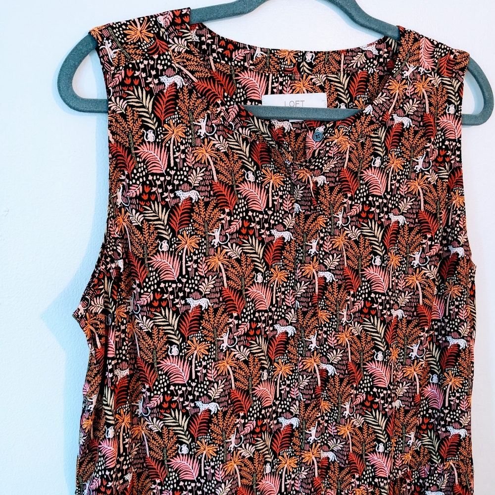 LOFT Paradise Henley Peplum Shell